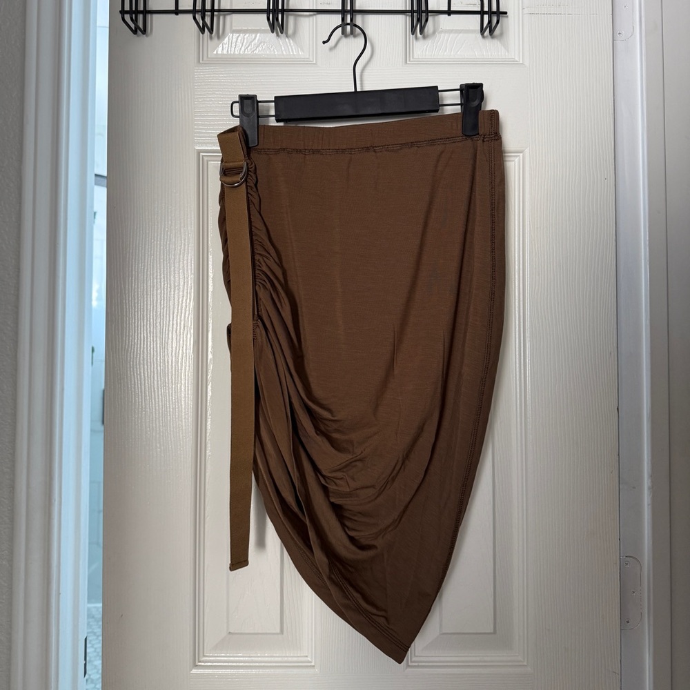 Helmut Lang Asymmetrical Brown Skirt